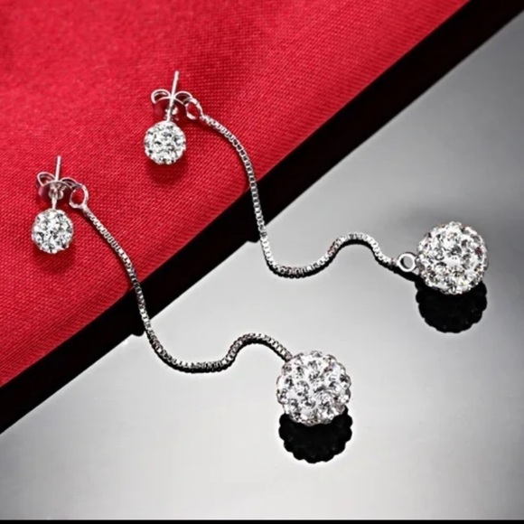 NEW 925 Sterling Long Tassel Ball Drop Earrings - Picture 3 of 15